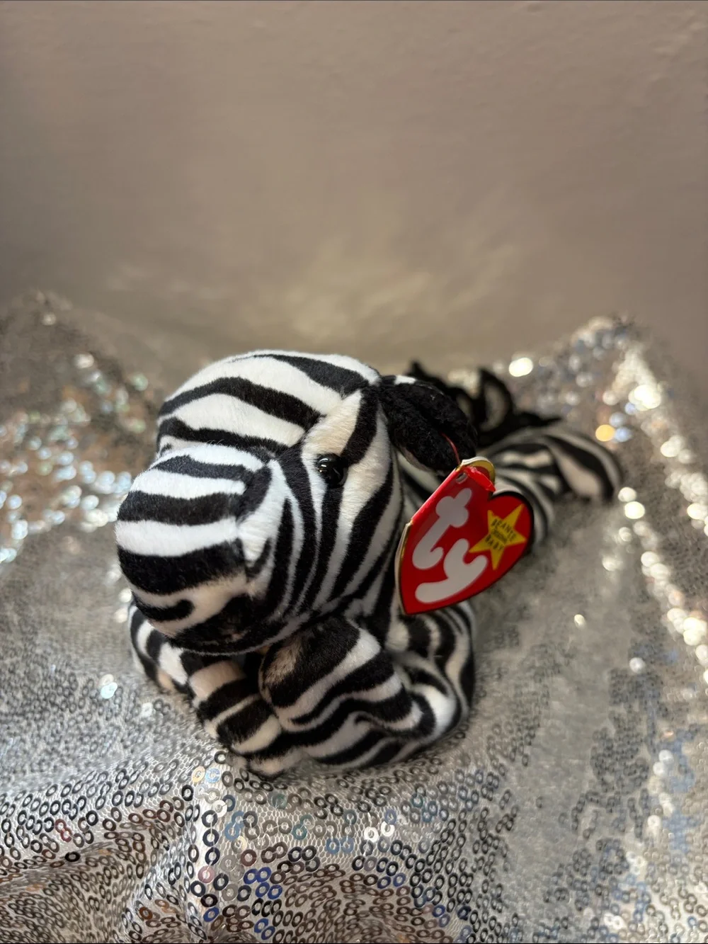 NWT Ty Ziggy the Zebra Plush Beanie Baby - Black and White Stripes